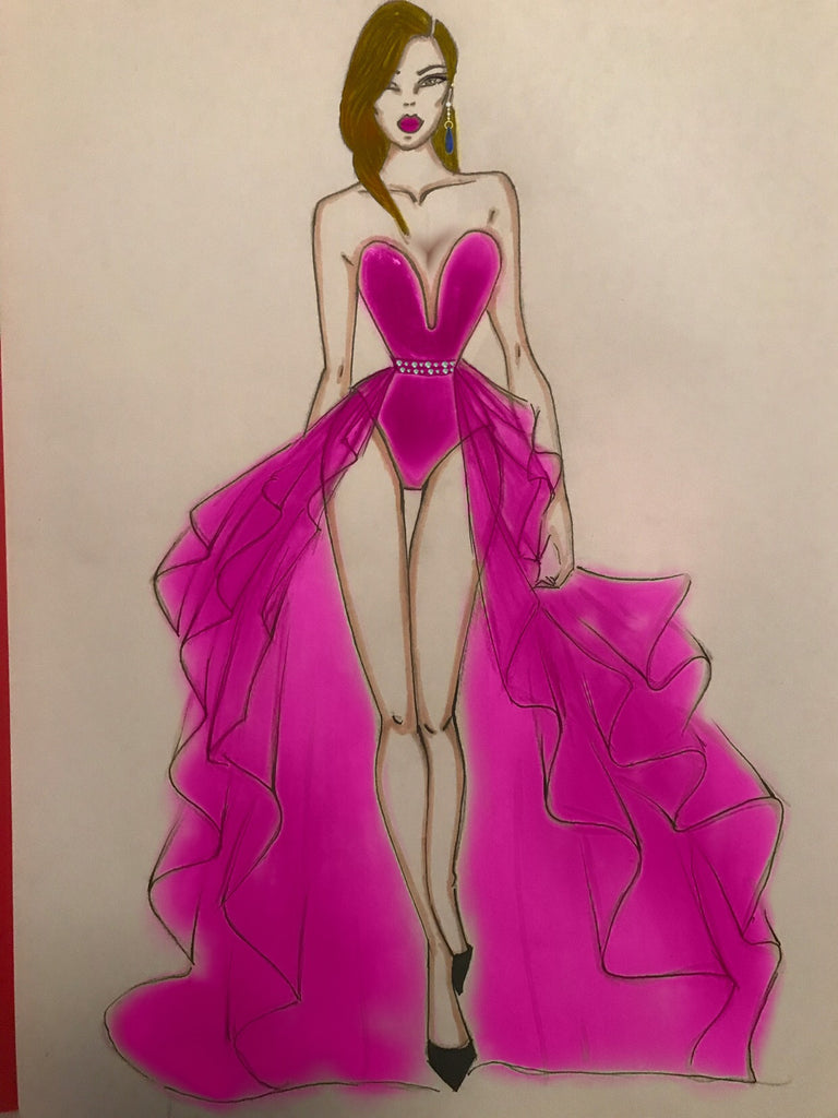 Custom Love Pink - Stello - Gowns - Designer - Dress - Wedding dress - Stephanie Costello - Michael Costello -